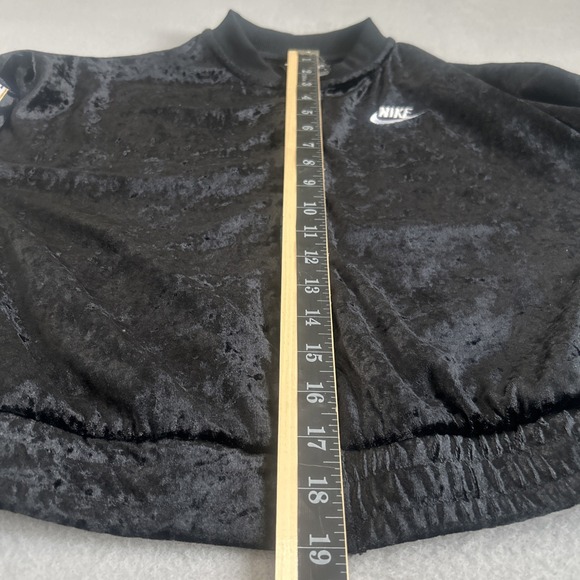 Vintage Nike Tracksuit Girls Large Black Velour Zip Up Track Set Logo Y2K - Picture 9 of 12